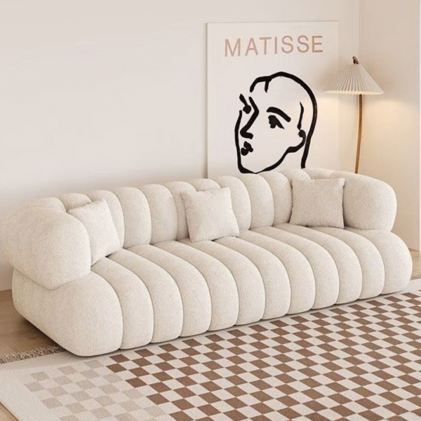 The Muse Modern Ribbed Bouclé Sofa