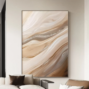 17 Agate Flow Abstract Canvas with Silver Glitter Accen