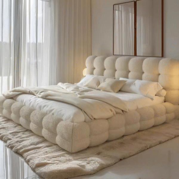 The Cloud Bouclé Bubble Bed Frame (King)