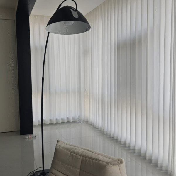 Floor-to-Ceiling Sheer S-Fold Curtains (Pure White)